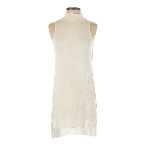 Soprano Nordstrom Ivory Longline Ribbed Mock Neck Top Size S NWT - Picture 1 of 9
